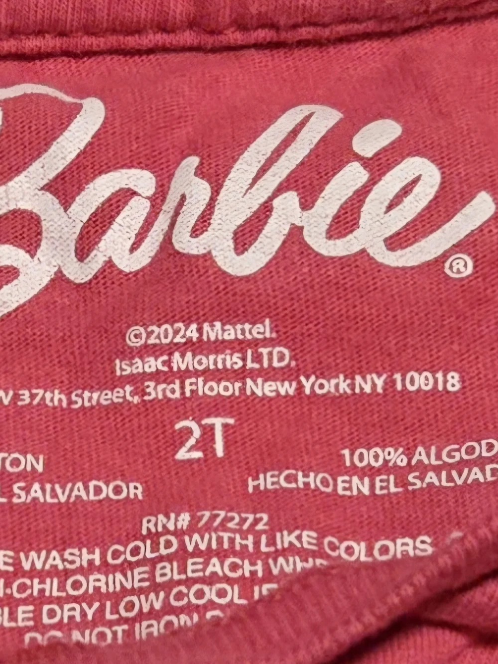Barbie Pink Short Sleeve Tee with Silver Glitter Logo